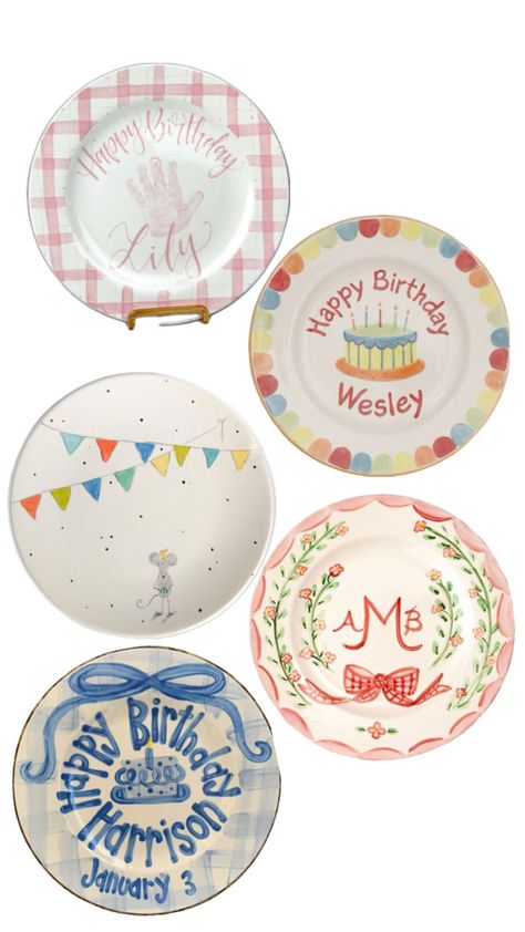 Birthday Plate Painting Ideas, Happy Birthday Plate Design, Baby Birthday Plate, Birthday Plate Ideas For Boys, Birthday Plates Ceramic, Birthday Plates Diy, Toddler Garden, Autumn Phone Wallpaper, Astrid S