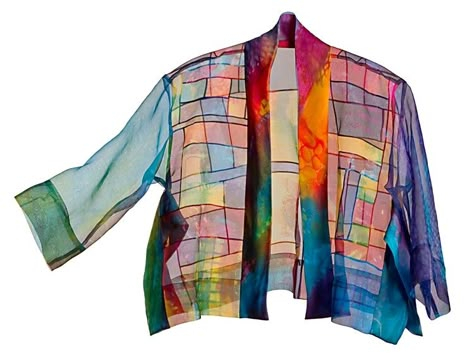 Silk Patchwork, Long Sleeve Patchwork Kimono For Festivals, Traditional Long Patchwork Kimono, Cotton Patchwork Long Sleeve Kimono, Organza Jacket, Diy Kimono, Silk Patchwork Long Sleeve Kimono, Vintage Multicolor Patchwork Kimono, Linen Top Women