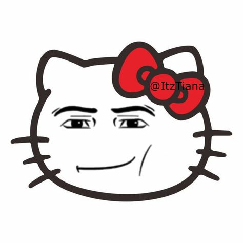 Hello Kitty Giga Chad, Goofy Hello Kitty, Male Hello Kitty, Man Face Roblox Png, Funny Hello Kitty, Coin Counter, Roblox Man Face, Funny Hello, Male Face Drawing