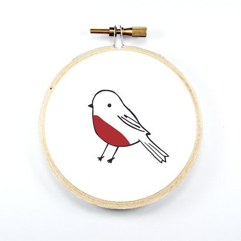 Robin embroidery kit for beginners simple and elegant bird | Etsy Robin Embroidery Free Pattern, Embroidered Robin, Robin Embroidery, Bird Craft, Sketch Embroidery, Xmas Art, Embroidery Template, Types Of Stitches, Bird Crafts