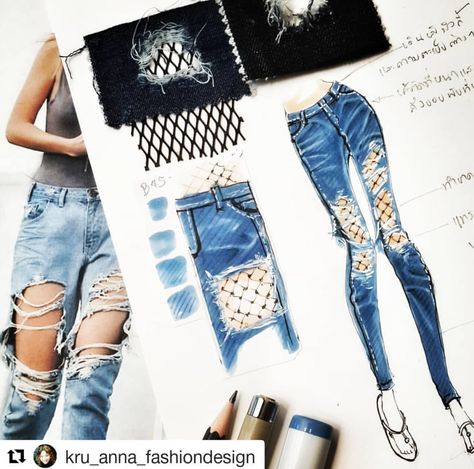 Denim illustration Denim Fashion Illustration Sketches, Denim Drawing Fashion Illustrations, Denim Illustration Sketch, Denim Sketch, Denim Drawing, Fashion Illustration Inspiration, Denim Illustration, Denim Fashion Illustration, Fashion Design Classes