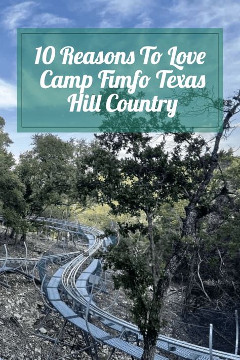 Camp Fimfo Texas Hill Country Camp Fimfo Texas Hill Country, Camping Texas, Country Activities, Alpine Slide, Alpine Coaster, Camping In Texas, Jellystone Park, Guadalupe River, Water Playground