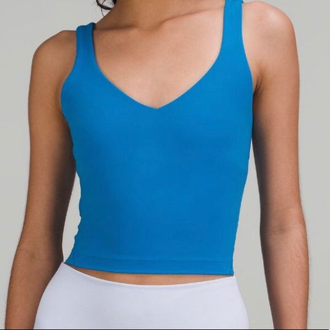 Lululemon Blue Align Tank Brand New In Perfect Condition! Align Lululemon Tank, Blue Align Tank, Lululemon Alight Tank, Lululemon Align Tank Waist Length, Blue Lululemon Align Tank, Lululemon Instill Tank Top, Lululemon Sweatshirt, Blue Lululemon, Align Tank