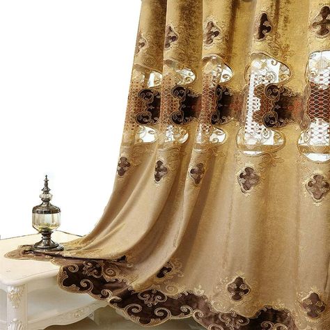 Big Window Curtains, Insulated Window Treatments, Nursery Window Treatments, Chenille Embroidery, Custom Bedroom, Brown Curtains, Bedroom Curtains, Window Curtain Rods, Blackout Drapes