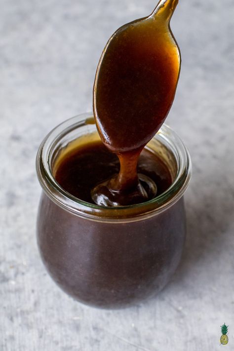 There is no need for store-bought teriyaki sauce ever again! This restaurant-style teriyaki sauce is so easy to make, requires just 7-ingredients that are most likely already in your pantry and is ready in about 10 minutes. #teriyaki #sauce #homemade #vegan #veganjapanese #condiment #oilfree #healthier #entree #lunch #dinner #mustmake #easyvegan #foolproof Teriyaki Sauce Easy, Easy Teriyaki Sauce Recipe, Vegan Teriyaki, Vegan Japanese, Teriyaki Sauce Recipe, Seasoned Rice Vinegar, Teriyaki Tofu, Vegan Sauces, Teriyaki Sauce