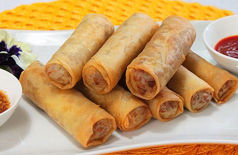 Cambodian Egg Rolls | Egg rolls have been a big part of my life. It was the first thing I ever learned to make. I have become a master at rolling them. From the age of seven, I have been sitting next to my mom, aunts and grandmother peeling egg roll sheets and watching them roll cute little crunchy packets. I loved them and I couldn’t get enough. | From: bemindfulbehuman.com Khmer Food, Cambodian Food, Egg Roll Recipes, Asian Dishes, Egg Rolls, How To Cook Eggs, Dim Sum, Spring Rolls, Kimchi