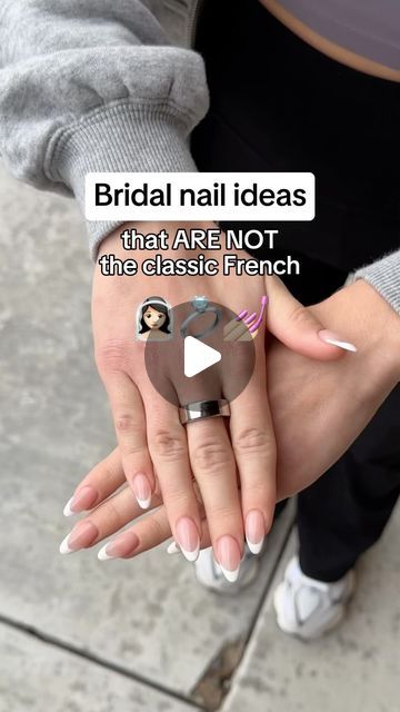 QT Nails & Lashes on Instagram: "SAVE this video for your bridal nail inspo 👰🏻‍♀️

This video are for the bride-to-bes who are looking for styles that ARENT just the classic French, although that is always a great option 💅🏻

bridal nails, bridesmaid nails, wedding nails, wedding nail design, ombré French, floral nail design, bridal shower nails, chandler nail salon, Gilbert nail salon" French Nail Extension Designs, Bride Nails Wedding French, Bridal Ombre Nails, Spring Bridal Nails, Bridal Nail Art Designs Wedding Day, Classy Engagement Nails, Bride Nail Designs, French Tip Bridal Nails, Bridal Nails French Tip