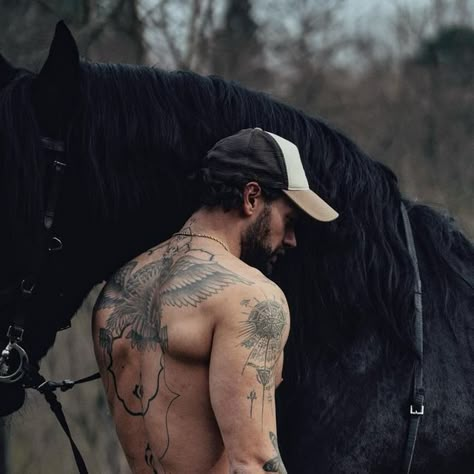 Quentin emery on Instagram: "In their eyes, we see our reflection; in their hearts, we find our soul. @harabickidere 📍" Tattooed Cowboy Aesthetic, Tattooed Cowboy, Quentin Emery, Guys In Love, Jack Vetriano, Rural Aesthetic, Dark Skin Light Hair, Espresso Hair Color, Rugged Man