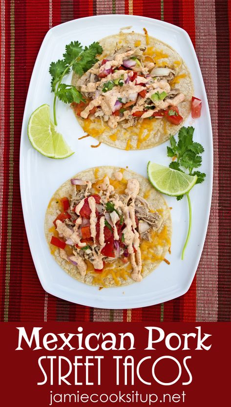 Pork Barrio Tacos Recipe, Pulled Pork Tacos Sauce, Pork Taco Toppings, Street Pork Tacos Recipe, Pork Taco Sauce Recipe, Pork Tacos Sauce, Sauce For Pork Tacos, Pork Taco Sauce, Street Tacos Sauce