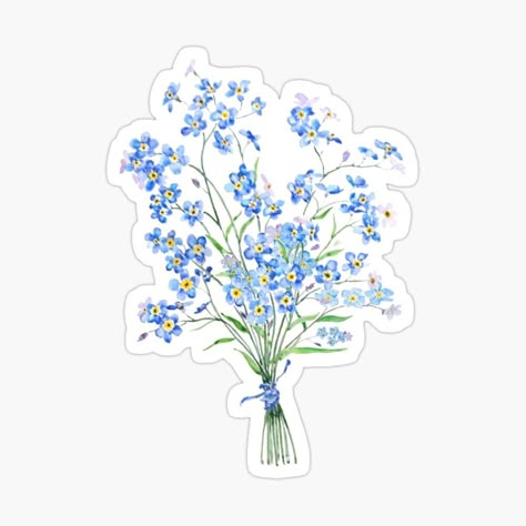 Blue Theme Aesthetic, Blue Flowers Aesthetic, Boho Plants, Preppy Stickers, Photos Aesthetic, Aesthetic Journal, Cute Laptop Stickers, Stickers Kawaii, Tumblr Stickers