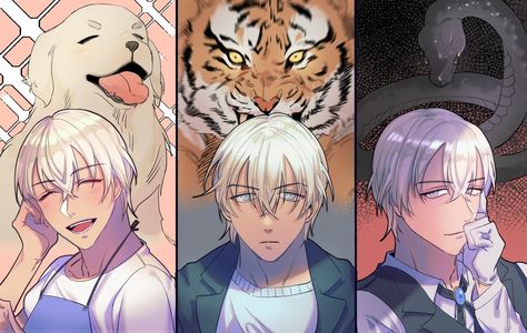 There are many facets to Tooru Amuro/Rei Furuya's personality. He can be sweet as a puppy, fierce as a tiger, or as deadly as a snake, depending on the occasion. Bourbon Conan, Vermouth Detective Conan, Detective Conan Akai, Shiratori Detective Conan, Detective Conan Crossover, Voltron Galra, Detective Theme, Amuro Tooru, Conan Comics