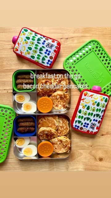 Winny Hayes on Instagram: "I feel like savory pancakes don’t get enough love because pouring that sweet maple syrup on top of the cheesy salty pancakes is immaculate 🤌.. or dunk them like my kids always do. The pouch coolers are from @onceuponafarm , I don’t have a link because this isn’t a sponsored video 🥲. Lunchbox is from @lunchbots #breakfast #savorypancakes #lunchbots" Salty Pancakes, Winny Hayes, Instagram Recipes, Savory Pancakes, Bacon Cheddar, Breakfast On The Go, The Pouch, Coolers, Maple Syrup