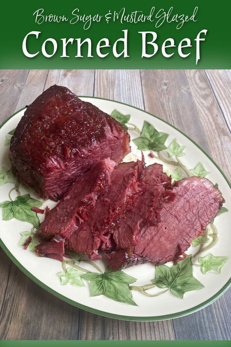 Fork-tender and perfectly seasoned, this succulent oven-braised corned beef roast is finished with a brown sugar and mustard glaze that caramelizes as it bakes to create a glossy, gooey, irresistible crust. #cornedbeefrecipes #cornedbeef #stpatricksdayfood #stpatricksday #beef #braising #mustardglaze Corned Beef Seasoning, Best Corned Beef Recipe, Best Corned Beef, Brisket Crock Pot, Corned Beef Recipes Slow Cooker, Baked Corned Beef, Pastrami Recipe, Corned Beef Recipe, Crock Pot Corned Beef