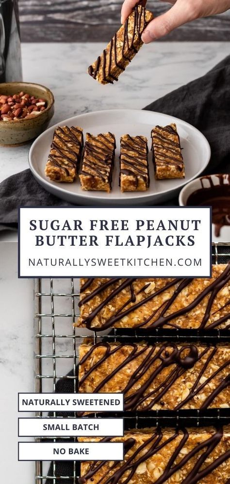 Flapjacks Recipe, Healthy Flapjack, Gluten Free Snack, Healthy No Bake, Flapjack Recipe, Sugar Free Peanut Butter, No Bake Peanut Butter, Low Cholesterol Recipes, Healthy Peanut Butter