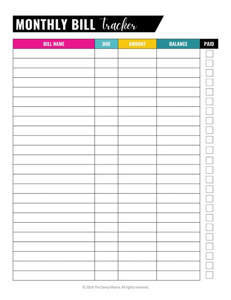 Bill Tracking, Monthly Bill Tracker, Debt Snowball Worksheet, Simple Budget Template, Bill Tracker Printable, The Penny Hoarder, Bill Planner, Birthday Tracker, Tracker Free