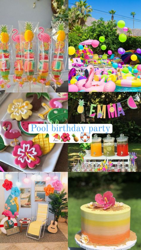 Tropical Sweet 16, Summer Birthday Cake, 18th Birthday Party Themes, Sunset Party, Pisces Birthday, Tropical Birthday Party, 25th Birthday Parties, Fiesta Tropical, Hawaii Party