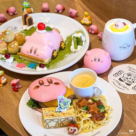 Kirby Restaurant, Kawaii Restaurant, Kirby Food, Kirby Cafe, Kirby Cute, Bread Aesthetic, Kawaii Cafe, Cafe Japan, Food Cute