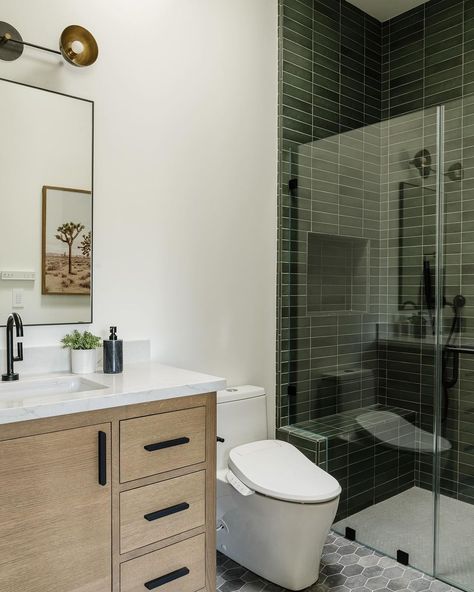 Pairing modern details with classic finishes creates a timeless design ✨ For this teenage boys bathroom, we took a colorful matte subway… | Instagram Modern Kids Bathroom Ideas, Modern Kids Bathroom, Designer Boys, Boys Bathroom, Bathroom Kids, Teenage Boys, Kids' Bathroom, Timeless Design