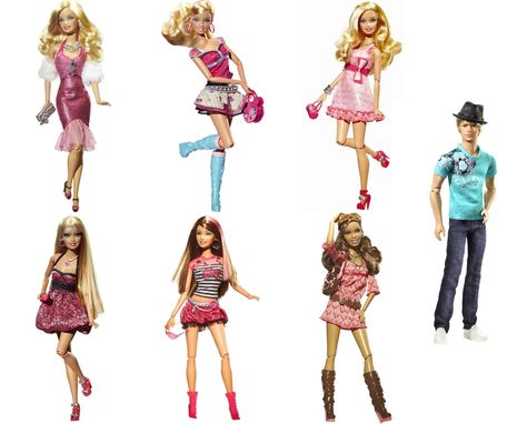 The Barbie Fashionistas doll line began in 2009. The first Barbie Fashionistas dolls were released in October 2009. There are 7 poseable dolls that are based on different personality traits. The characters are Glam, Cutie, Girly, Wild, Sassy, Artsy and Hottie. The dolls feature 12 points of movements (including the wrists, elbows and waist) so they are capable of doing more than 100 poses. The Ken Fashionistas Hottie Doll had less articulation points. Before the dolls were released, Artsy, ... Beyonce Single Ladies, 2009 Barbie, Barbie Music, Barbie Sets, Barbie Fashionista Dolls, Barbie Life, Mtv Videos, Barbie Fashionista, Horror Music