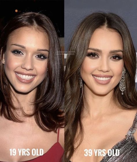 Jessica Alba 2000s, Jessica Alba Hair Color, Jessica Alba Makeup, Young Jessica Alba, Unrealistic Beauty Standards, Jessica Alba Hair, Before And After Photoshop, Warm Brown Hair, Jessica James