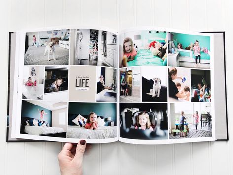 our 2018 family yearbook » Miss Freddy Family Album Design, Photo Book Inspiration, Family Yearbook, Project Life App, Photobook Layout, Digital Photo Album, Family Photo Album, Title Card, Family Album