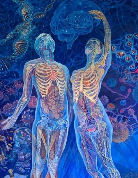 2 Souls Connected, Connected Art, Art Bizarre, Kunstjournal Inspiration, Biology Art, Medical Art, Medical Illustration, Wow Art, A Level Art