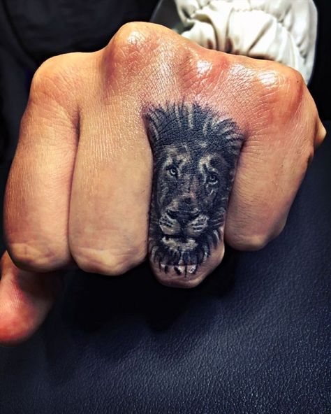 The 100 Best Finger Tattoos for Men | Improb Lion Finger Tattoo, Finger Tattoos For Men, Lion Tattoo On Finger, Male Tattoos, Animal Tattoos For Women, Cute Finger Tattoos, Mens Lion Tattoo, Small Finger Tattoos, Finger Tattoo For Women