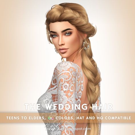 Wedding Cc Sims 4, Sims 4 Wedding Hair, Dresses Sims 4, Sims 4 Wedding Cc, Cc Ring, Sims 4 Wedding Dress, Sims Characters Ideas, Male Sims, Cc Shoes