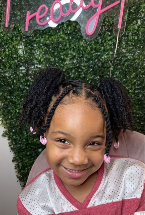 Kid Locs Daughters, Loc Hairstyles For Girls Kids, Locs Hairstyles For Girls Kids, Lil Girl Loc Styles, Girl Loc Styles Kids, Kids Locs Styles Girls Short, Toddler Locs Girl, Little Black Girls Loc Styles, Loc Styles For Girls Kids