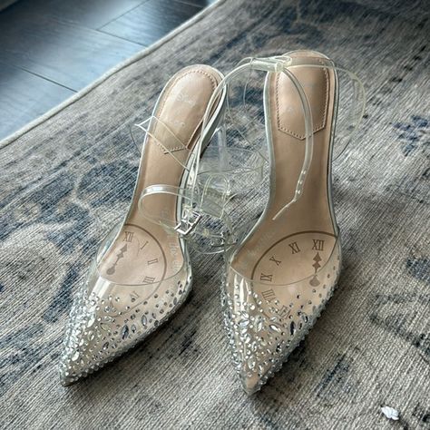 WORN ONCE - Aldo X Disney collab PVC Cinderella heels, size 7 Barbie Heels, Cinderella Heels, Aldo Shoes, Ankle Straps, Cinderella, Size 7, Plus Fashion, Heels, Disney