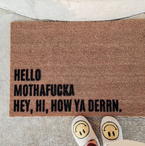 Hello Mothafucka Hey Hi How Ya Derrrn Doormat, Lil Wayne Door Mat, Funny Rug, Outdoor Welcome Mat, Custom Personalized Door Mat, Funny Gift Funny Rug, Letterboard Ideas, Doormat Ideas, Door Mat Funny, Outdoor Welcome Mat, Entryway Style, Funny Welcome Mat, Rug Outdoor, Rug Ideas