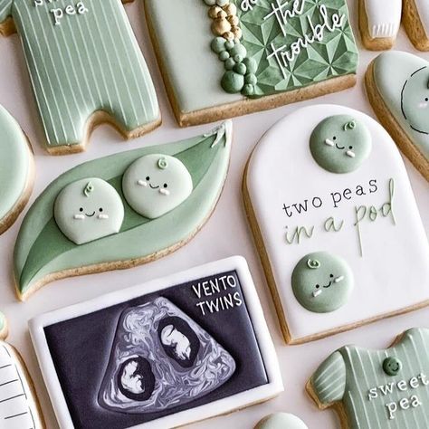 Twins Cookies Decorated, Twin Cookies Decorated, Boy Girl Twin Baby Shower Ideas, Twin Girls Baby Shower Ideas, Baby Shower Themes Twins, Twin Boys Baby Shower Ideas, Twin Theme Baby Shower Ideas, Twin Baby Shower Ideas Decoration, Baby Shower Ideas Twins