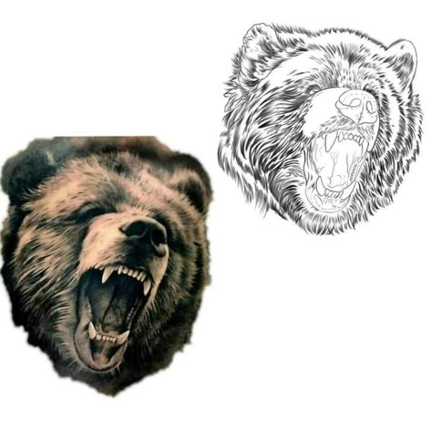 Buck Tattoo, Tattoo Mafia, Bear Stencil, Bear Sketch, Bear Tattoo Designs, Tattoo Catalog, Gorilla Tattoo, African Tattoo, Prismacolor Art