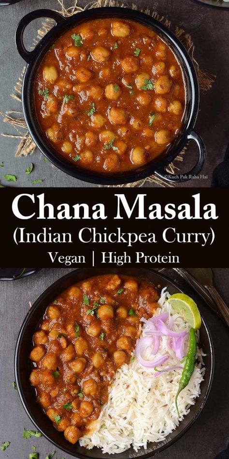 Chana Masala Recipe (Chickpea Curry) Chana Masala Chickpeas, Chana Masala Crockpot, Chickpeas Recipes Healthy, Chickpea And Eggplant Curry, Channa Aloo Curry, Chickpea Masala Vegan, Indian Food Recipes Chickpeas, Healthy Chana Masala, Vegan Chana Masala Recipe