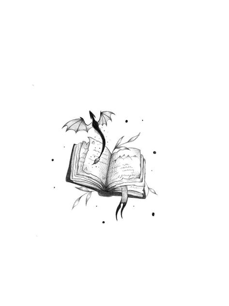 Small Bookish Tattoo Ideas, Book Ankle Tattoo, Book And Dragon Tattoo Ideas, Suriel Tea Tattoo, Small Book Tattoo Ideas, Come What May Tattoo, Mini Dragon Tattoo, Book Dragon Tattoo, Reader Tattoo Ideas