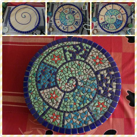 Mosaic Lazy Susan Patterns, Mosaic Lazy Susan, Mosaic Tiles Crafts, Mosaic Table Top, Mosaic Table, Craft Club, Lazy Susan, Table Tops, Mosaic Patterns