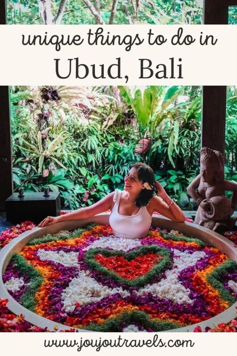 Top 10 Things to Do in Ubud, Bali (updated 2024) - jou jou travels Ubud Things To Do, Things To Do In Bali, Bali Baby, Bali Ubud, Temple Ruins, Bali Travel Guide, Flower Bath, Ubud Bali, Denpasar