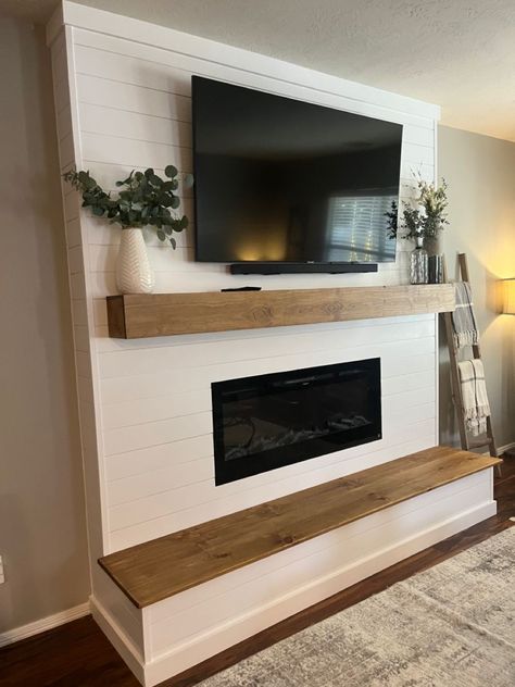 [PaidLink] 80 Impressive Built In Electric Fireplace Ideas Insights You'll Be Amazed By #builtinelectricfireplaceideas Built In Electric Fireplace, Build A Fireplace, Fireplace Tv Wall, Fireplace Built Ins, Flat Screen Tv, Living Room Decor Fireplace, Faux Fireplace, Fireplace Remodel, Mobile Tv