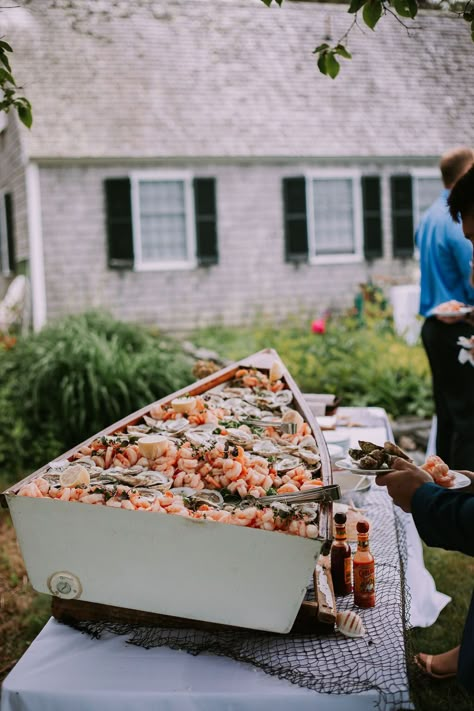 Maine Themed Wedding, Maine Beach Wedding Ideas, Elevated Beach Wedding, Backyard Coastal Wedding, Maine Coastal Wedding, New England Summer Wedding, Coastal New England Wedding, Appetizers For Wedding, Fall Coastal Wedding