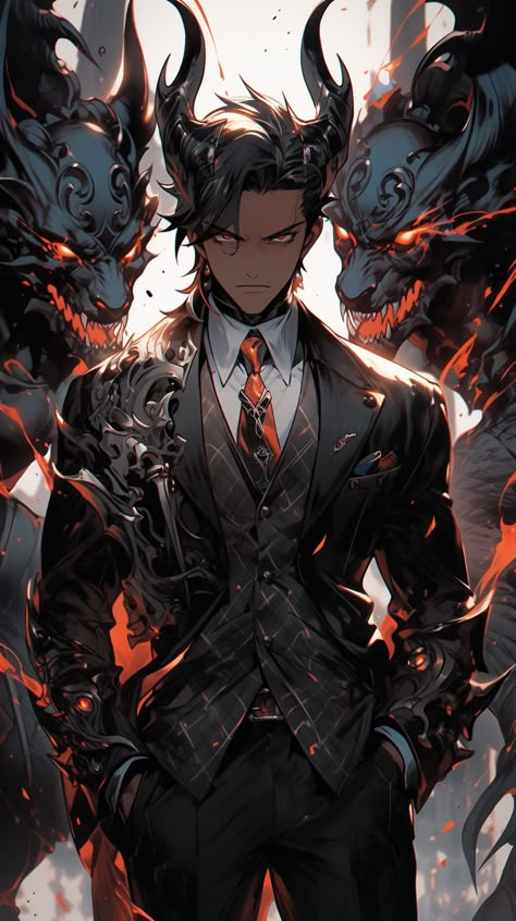 Demon Lord Art, Anime Demon Lord, Demon King Art, Demon Lord Anime, Fantasy Demon, Demon Lord, Evil Demons, Mythical Creatures Fantasy, King Outfit