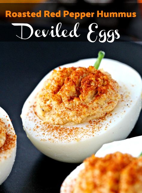 #ad These festive Roasted Red Pepper Hummus Deviled Eggs are the perfect appetizer for Thanksgiving entertaining. I make them with Wellsley Farms Extra Large White Eggs, Wellsley Farms Signature Red Pepper Hummus and paprika that I picked up from BJ’s Wholesale Club. #BJsSmartSaver Sriracha Deviled Eggs, Thanksgiving Deviled Eggs, Egg Nutrition Facts, Southern Deviled Eggs, Deviled Eggs Recipe Easy, Devilled Eggs Recipe Best, Egg Nutrition, Pepper Hummus, Deviled Eggs Easy