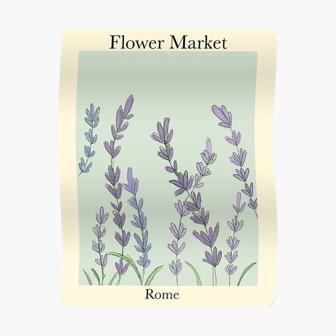 Vintage lavender flower market poster Rome Poster, Vintage Lavender, Market Poster, Flower Market Poster, Lavender Flower, Lavender Flowers, Flower Market, Trending Topics, Sale Poster