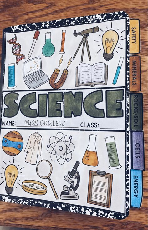 Aesthetic Science Project Ideas, Science File Cover Decoration Ideas, Physical Science Cover Page, Science Assignment Ideas, Physics Practical File Cover, Physics File Decoration Ideas, Science Subject Design, Front Page Ideas For Science Project, Science Holiday Homework Cover Page