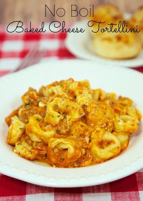 No-Boil Baked Cheese Tortellini | Plain Chicken® Baked Cheese Tortellini, Baked Tortellini Recipes, Frozen Tortellini, Plain Chicken Recipe, Cheese Tortellini Recipes, Baked Pasta Dishes, Tortellini Bake, Pasta Meals, Tortellini Recipes