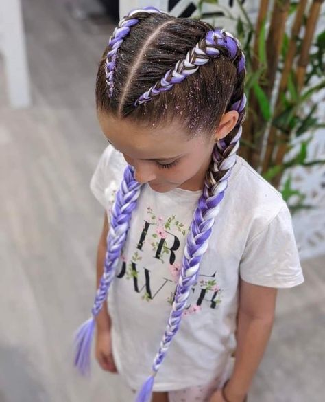 Glow In The Dark Hair Extensions, Braided Hairstyles With Color Extension, Colored Hair Braid Extensions, White Girl Braids Extensions, Dutch Braid With Color Extensions, Dutch Braids With Color Extensions, Mermaid Hair Braid, Dutch Braid With Extensions, Dutch Braid Extensions