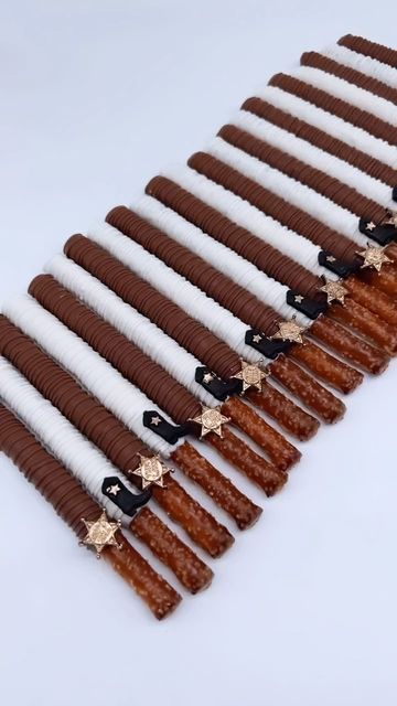 Cowboy Pretzel Rods, Rodeo Theme Dessert Table, Rodeo Treats Western Theme, Rodeo Desert Table, My First Rodeo Treats, Cowboy Treat Table, Cowboy Theme Treats, Western Pretzel Rods, First Rodeo Treat Table