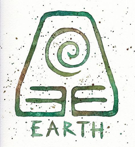 Earth Kingdom // Symbol 10x10 Watercolor by EverlastingFantasy Earth Kingdom Symbol, Toph Avatar, Earth Symbol, Earth Kingdom, Avatar The Last Airbender, The Last Airbender, The Earth, Watercolor Painting, Avatar