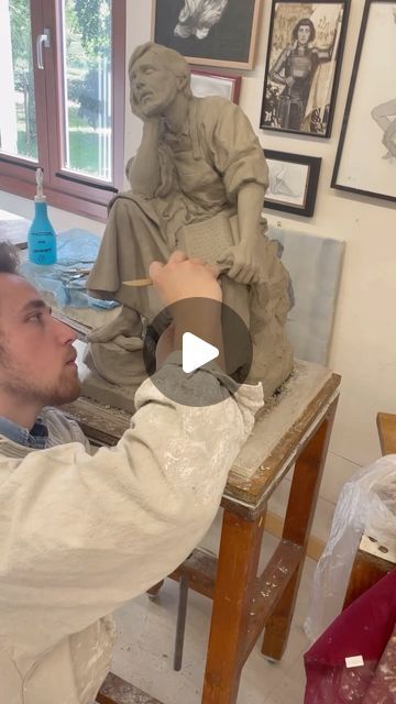 New Arts on Instagram: "Sculptor @augustinsculpteur
Augustin Thomas

French artist based in Florence, Italy
📍Sacred Art School, Florence
📍École Boulle, Paris

#sculpture #sculptural #statue #process #clay #saintjoseph #sleeping #sacredart #firenze #sculpturestudio #anatomy #claymodeling #florenceacademyofart #claysculpture #new_arts #fav_arts" Paris Sculpture, Florence Academy Of Art, Kurt Schwitters, Shapes And Colors, St Joseph, Clay Sculpture, Sacred Art, Florence Italy, A Collage