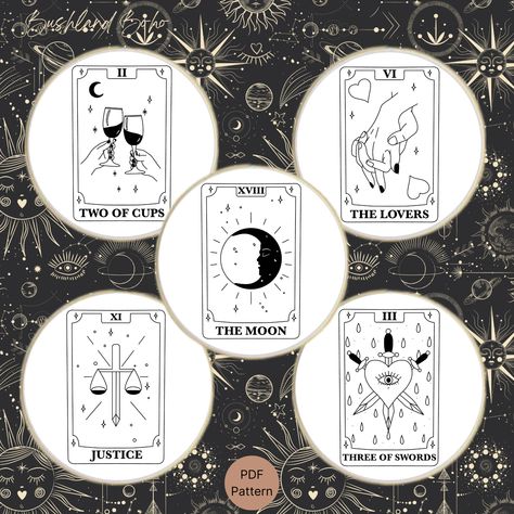 Tarot Cards Reading, Cards Reading, Fabric Pen, Hand Embroidery Pattern, Reading Tarot Cards, Fiber Arts, Card Reading, Embroidery Pattern, Craft Items