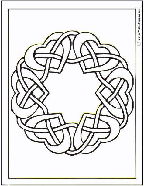 Celtic Knot Coloring Pages Free Printable, Celtic Coloring Pages Free Printable, Celtic Patterns Templates, Celtic Coloring Pages, Different Hearts, Celtic Knot Drawing, Celtic Coloring, Heart Coloring Pages, Celtic Heart